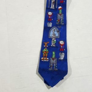 Hallmark Halloween mummy Frankenstein vampire tie 100% italian silk
